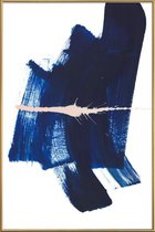 JUNIQE - Poster met kunststof lijst Donkerblauw - abstract -20x30