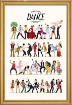 JUNIQE - Poster in houten lijst Everybody Dance Now -40x60 /Kleurrijk