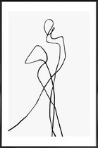 JUNIQE - Poster met kunststof lijst Portofino -13x18 /Wit & Zwart
