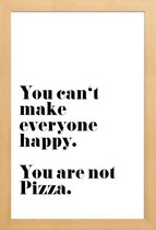 JUNIQE - Poster in houten lijst Pizza -60x90 /Wit & Zwart