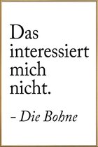 JUNIQE - Poster met kunststof lijst Die Bohne -13x18 /Wit & Zwart