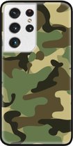 ADEL Siliconen Back Cover Softcase Hoesje Geschikt voor Samsung Galaxy S21 Ultra - Camouflage