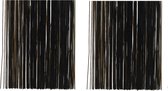 2x zakjes lametta engelenhaar zwart 50 x 40 cm - Tinsel/folie slierten - Kerstversiering