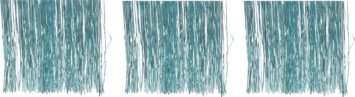 8x zakjes lametta engelenhaar ijsblauw (blue dawn) 50 x 40 cm - Tinsel/folie slierten - Kerstversiering