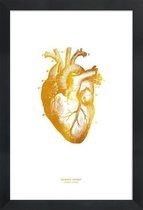JUNIQE - Poster in houten lijst Human Heart gouden -30x45 /Goud & Wit