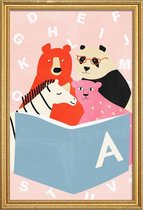 JUNIQE - Poster met houten lijst Story Time -40x60 /Kleurrijk