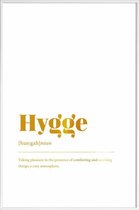 JUNIQE - Poster met kunststof lijst Hygge gouden -13x18 /Goud & Wit
