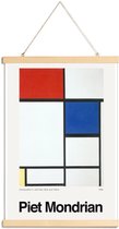 JUNIQE - Posterhanger Mondrian - Composition II, with Red, Blue and