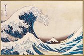 JUNIQE - Poster met kunststof lijst Hokusai - De grote golf van