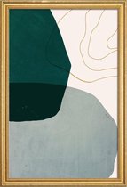 JUNIQE - Poster met houten lijst Interplay -30x45 /Grijs & Groen