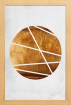 JUNIQE - Poster in houten lijst Circle -20x30 /Bruin & Wit