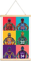 JUNIQE - Posterhanger NBA-legendes pop art -20x30 /Kleurrijk
