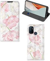 Stand Case Hoesje Cadeau voor Mama OnePlus Nord N100 Smart Cover Mooie Bloemen