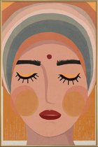 JUNIQE - Poster met kunststof lijst Shakti -13x18 /Oranje & Roze