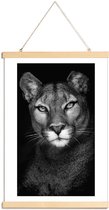 JUNIQE - Posterhanger Lioness -20x30 /Grijs & Zwart