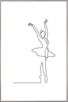 JUNIQE - Poster met kunststof lijst Ballet -13x18 /Wit & Zwart