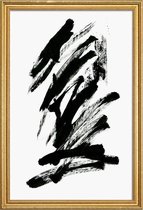 JUNIQE - Poster met houten lijst Black Abstract -30x45 /Wit & Zwart