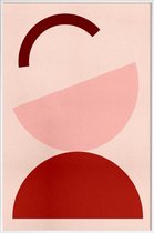 JUNIQE - Poster met kunststof lijst Half Moon -13x18 /Roze