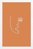 JUNIQE - Poster in houten lijst Perspective -60x90 /Bruin & Oranje