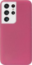 - ADEL Premium Siliconen Back Cover Softcase Hoesje Geschikt voor Samsung Galaxy S21 Ultra - Bordeaux Rood