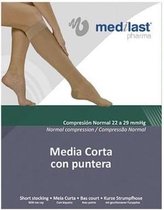 Media Medilast Corta Con Puntera Negro Talla L