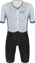 Santini Snelpak Heren Blauw Zwart - Viper Pietra Short Sleeve Trisuit - Img Long Distance Paddin - S