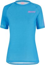 Santini Fietsshirt korte mouwen Dames Blauw Roze - Sasso S/S Jersey for woman - L