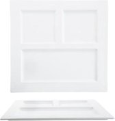Faro Wit KleinDinerbord - Plat - Met 3 vakken - 29,5cm - Vierkant