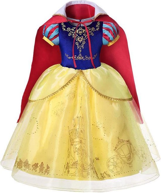 Prinses - Sneeuwwitje jurk incl. cape en haarband(3 delig) - Sneeuwwitje  -... | bol.com