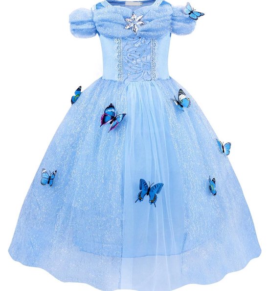 Prinses - Assepoester jurk - Assepoester - Prinsessenjurk - Verkleedkleding - Blauw