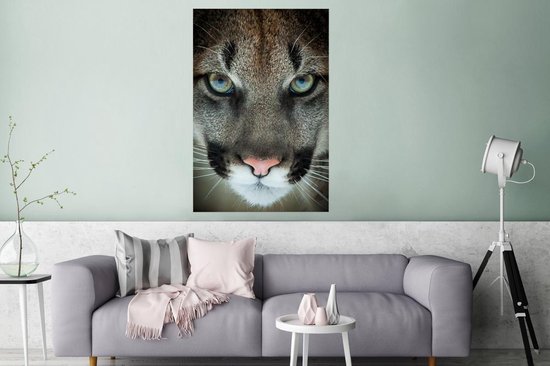 Poster Cougar gros plan 120x180 cm - Tirage photo sur Poster (décoration murale salon / chambre) / Poster Animaux XXL / Groot format!