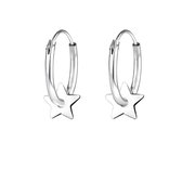 Zilveren oorbellen | Oorringen met hanger | Zilveren oorringen, ster
