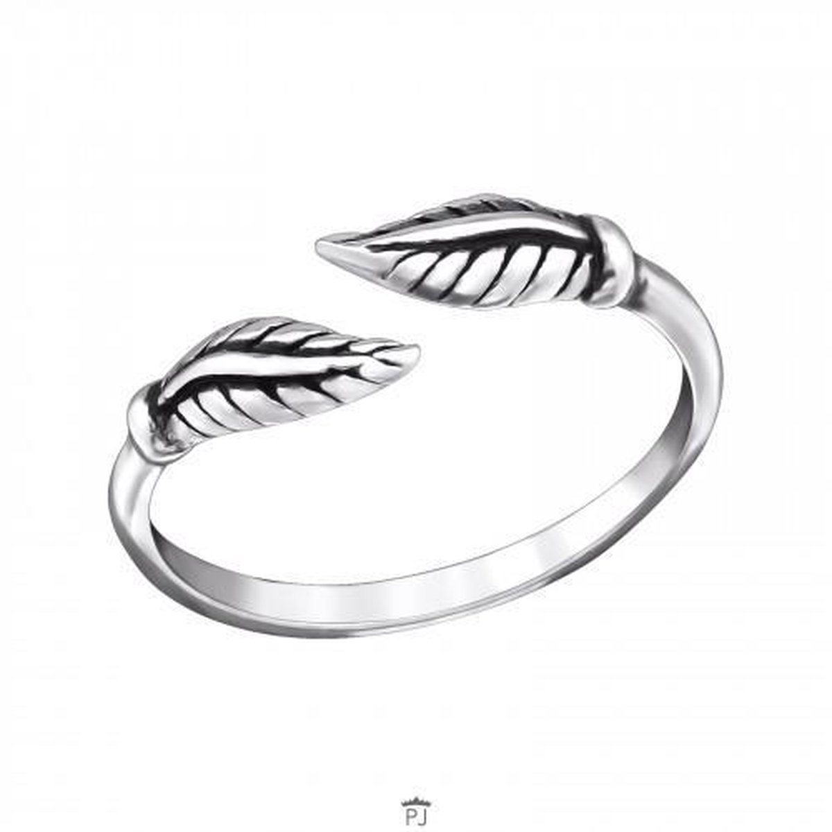 Zilveren teenring - bladeren design - 925 zilver - hypoallergeen