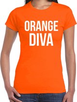 Koningsdag t-shirt orange diva oranje - dames - Kingsday outfit / kleding / shirt L
