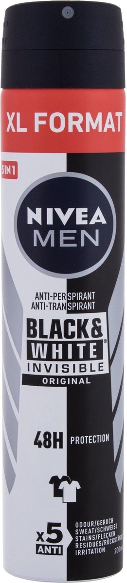 Goedkoopste Nivea - Antiperspirant for Men Black & White Original 200 ml - 200ml