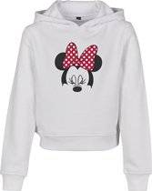 Disney Mickey Mouse Kinder hoodie/trui -Kids 110- Minnie Mouse Bow Cropped Wit