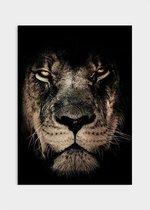 Poster Lion Close-up ² - Dibond - Meerdere Afmetingen & Prijzen | Wanddecoratie - Interieur - Art - Wonen - Schilderij - Kunst