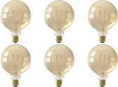 CALEX - LED Lamp 6 Pack - Globe - Smart LED G125 - E27 Fitting - Dimbaar - 7W - Aanpasbare Kleur CCT - Goud