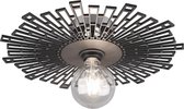 LED Plafondlamp - Plafondverlichting - Nitron Mila - E27 Fitting - Rond - Mat Zwart - Aluminium
