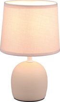 LED Tafellamp - Tafelverlichting - Nitron Zikkom - E14 Fitting - Rond - Mat Crème - Keramiek