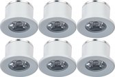 LED Veranda Spot Verlichting 6 Pack - 1W - Warm Wit 3000K - Inbouw - Dimbaar - Rond - Mat Wit - Aluminium - Ø31mm