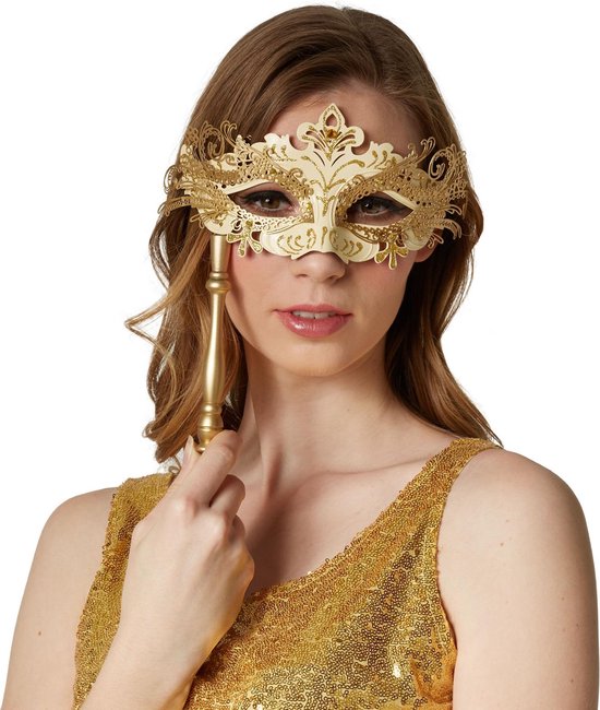- Venetiaans stokmasker goud - verkleedkleding kostuum verkleden... | bol.com