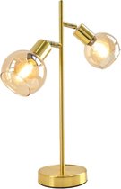 Olucia Avery - Design Tafellamp - Glas/Metaal - Amber;Goud