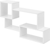 Wandplank Kvinesdal met 3 vakken 87x18x54 cm wit mat