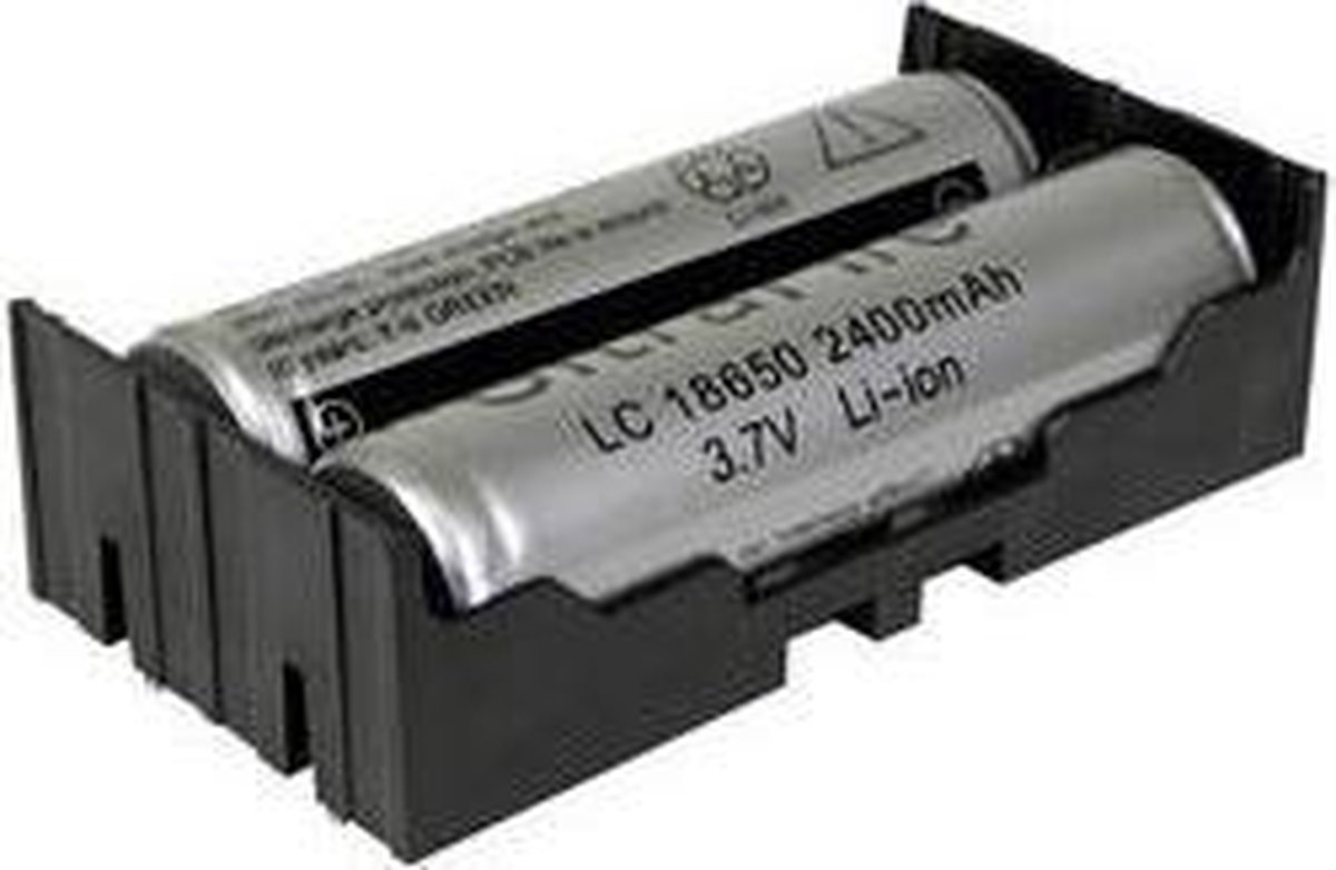 MPD BK-18650-PC4 Batterijhouder Aantal cellen: 2 18650 Doorsteekmontage THT (l x b x h) 77.7 x 40.21 x 21.54 mm