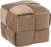 J-Line Poef 1-Zit Textiel/Hout Bruin
