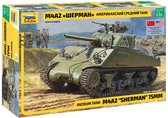 1:35 Zvezda 3702 M4 A2 Sherman Tank Plastic Modelbouwpakket