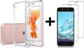 Hoesje Geschikt voor iPhone SE 2020 Hoesje Anti Shock - Hoesje Geschikt voor iPhone 7, 8 Backcover hoesje + 2x Glazen Screenprotector
