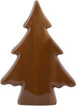 Kerstboom camel 19.5x6.8xH25.5 cm langwerpig keramiek
