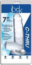 7 Inch C-Thru Dong with Balls - Clear - Realistic Dildos